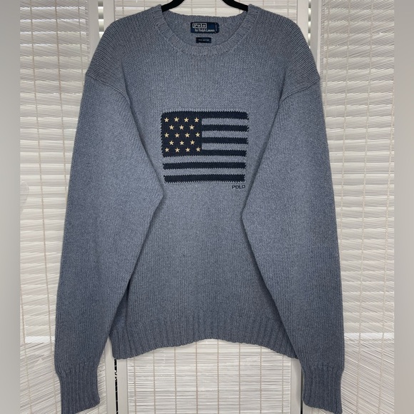 Polo Ralph Lauren Other - Polo Ralph Lauren Vintage American Flag Knit Sweater